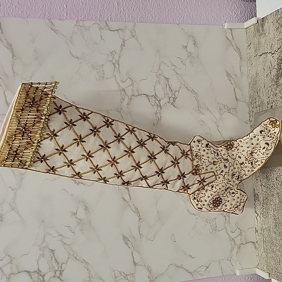 vintage Other - Vintage Victorian Shoe Boot beaded Christmas stocking